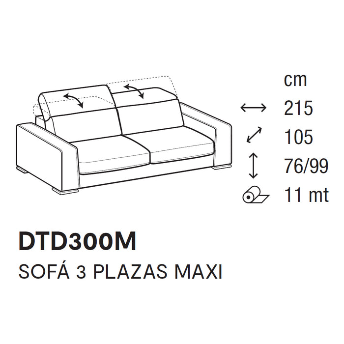 cast sofá 3 plazas maxi