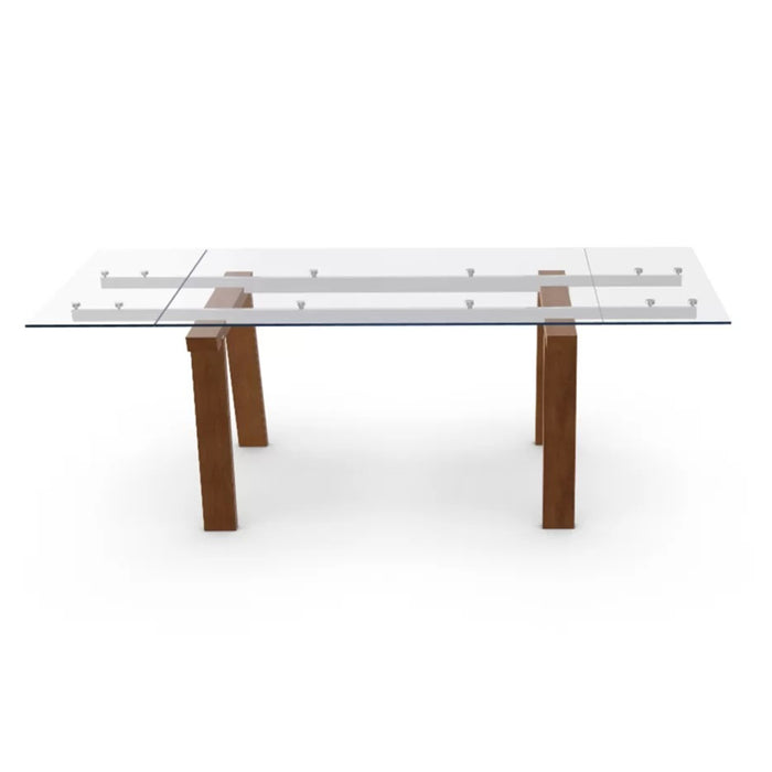 mesa extensible levante 140 cm blanco y nogal