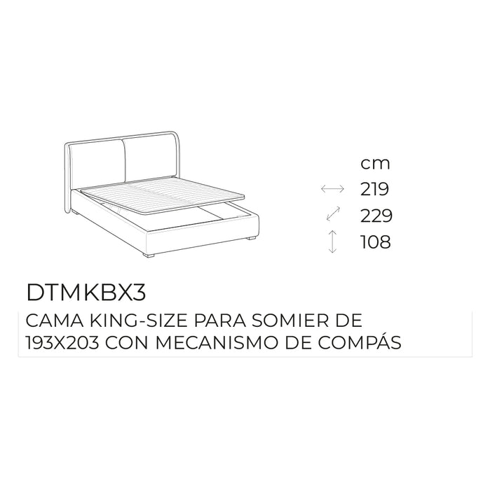 cama dolly mix king size con mecanismo de compás