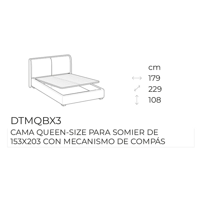 cama dolly queen size con mecanismo de compás