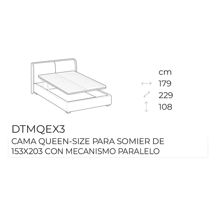 cama dolly mix queen size con mecanismo paralelo