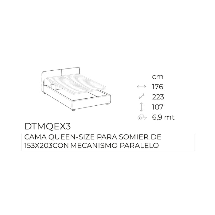 cama austin queen size con mecanismo paralelo