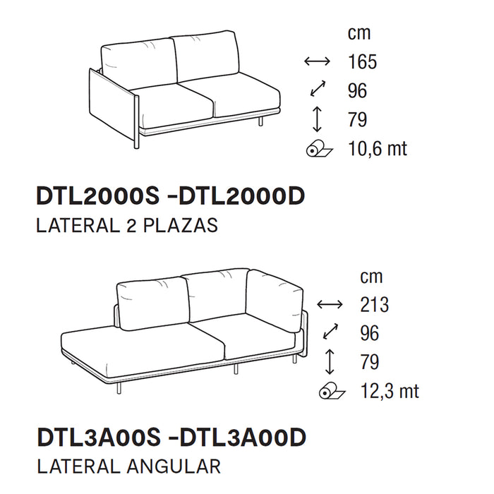 niki esquinero lateral 2 plazas y chaise angular derecho