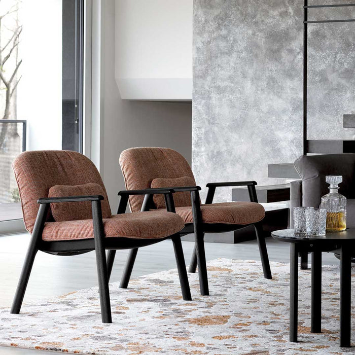 Sillon Baltimora tela kalix rojo base madera