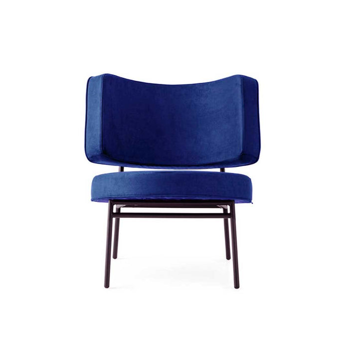 butaca coco base negra y terciopelo venice azul