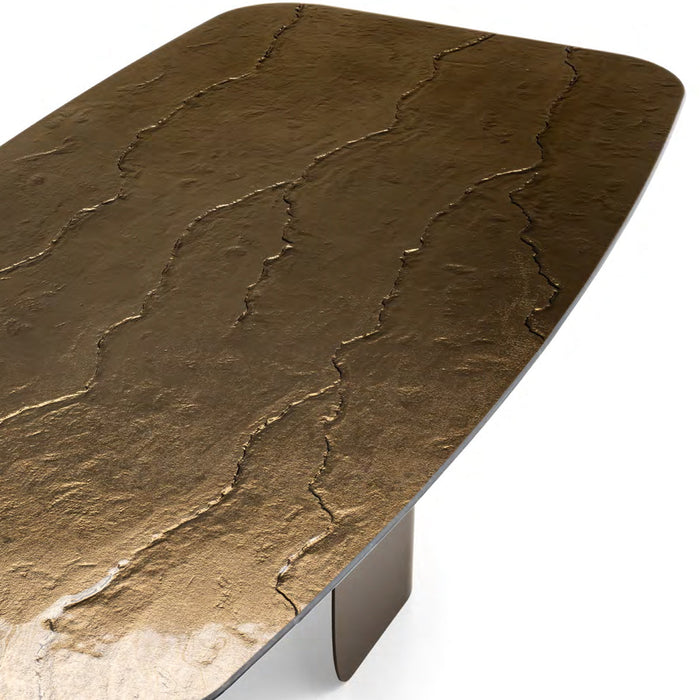 mesa fija twins de cristal nilo bronze 200 cm